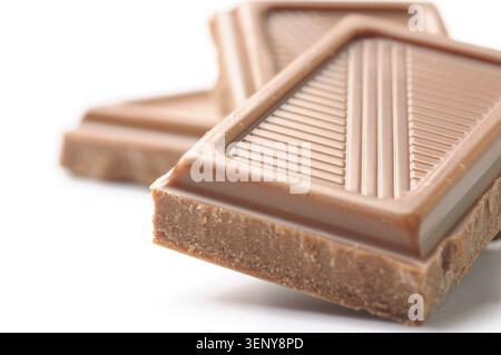 Three chocolate bars isolated on white Stock Photo