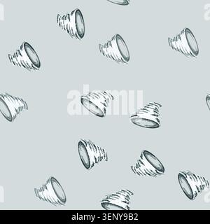 seamless pattern weather tornado cartoon. storm nature, danger twister, dark funnel weather tornado sign vector Stock Vector