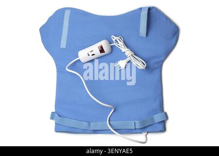Electric heating pad for neck and shoulders on white background Stock Photo
