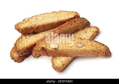 Italian cantuccini cookies on white background Stock Photo