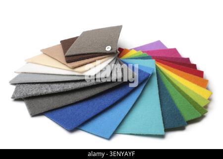 Samples of collection carpet on white background Stock Photo