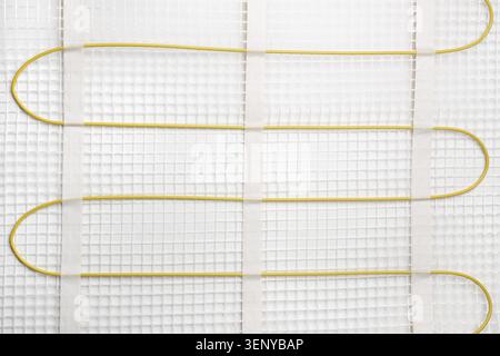Mat electric floor heating system, for backgrounds or textures Stock Photo