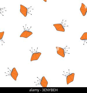 pattern portable orange colored camping chair featuring a lightweight folding design, perfect for comfortable seating during outdoor activities, trave Stock Vector