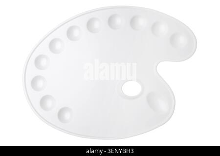New plastic palette isolated on white background Stock Photo