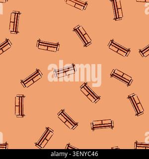 seamless pattern ottoman couch leather cartoon. vintage modern, contemporary durable, luxury comfort ottoman couch leather sign vector Stock Vector