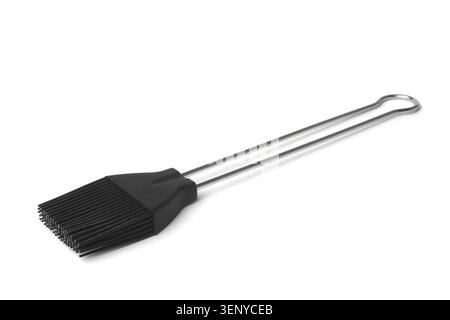Black silicone pastry brush on white background Stock Photo