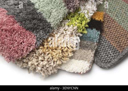 Samples of collection carpet on white background Stock Photo