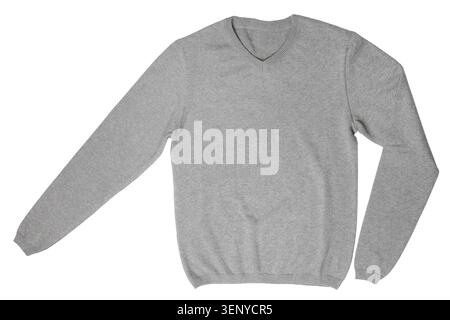 Gray sweater isolated on white background Stock Photo