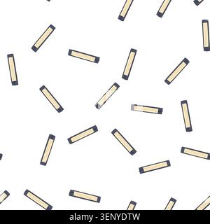 pattern stylized cartoon illustration showing a retro vhs tape cassette, symbolizing vintage media, classic home video entertainment, and conveying a Stock Vector