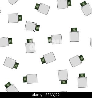 pattern print compact photo printer cartoon. equipment business, computer desktop print compact photo printer sign vector Stock Vector