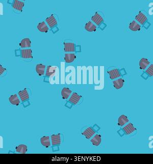 pattern gauge vacuum pump cartoon. conditioning hvac, underwater install, compressor worker gauge vacuum pump sign. seamless vector illustration Stock Vector