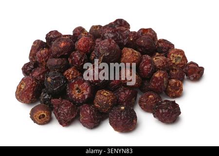 Dried rose hips on white background Stock Photo