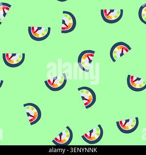pattern odometer speedometer cartoon. tachometer cluster, dashboard instrument, reading calibration odometer speedometer sign. seamless vector illustr Stock Vector