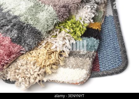 Samples of collection carpet on white background Stock Photo