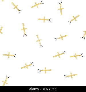 pattern outline cross christian cartoon. christ sunrise, bible grace, religious sunsky outline cross christian sign. seamless symbol vector illustrati Stock Vector