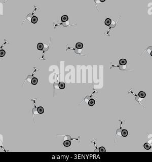 seamless pattern private ip camera cartoon. control guard, protection security private ip camera sign vector Stock Vector