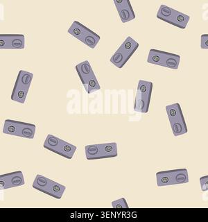 pattern face biometric security device cartoon. palm hand, vein scanner, technology access face biometric security device sign. seamless vector illust Stock Vector