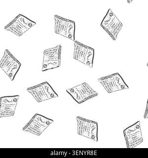 seamless pattern obligation contract hand drawn. clause party, negotiation breach, enforceability indemnity obligation contract black sketch illustrat Stock Vector