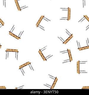 pattern furniture folding table cartoon. furniture folding table sign vector Stock Vector