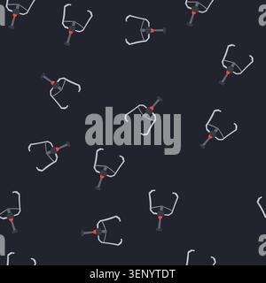 pattern play claw machine cartoon. grasp luck, arm empty, robot doll play claw machine sign. seamless vector illustration Stock Vector
