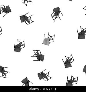 pattern camp folding chair cartoon. camp folding chair sign vector Stock Vector