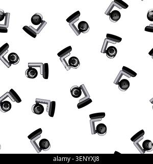 pattern focus table web camera cartoon. film computer, business lens focus table web camera sign vector Stock Vector