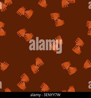 pattern automatic leather gloves cartoon. shutoff capacity, temperature control, energy efficient automatic leather gloves sign. seamless vector illus Stock Vector