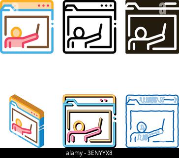 Student Personal Folder Icon Vector. Outline Student Personal Folder Sign. Isolated styleset Contour Symbol Stock Vector
