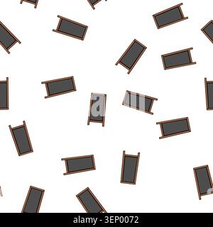 pattern black outdoor chalkboard cartoon. blank stand, street bar, wood pub black outdoor chalkboard sign vector Stock Vector