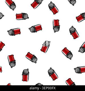 pattern system water pump cartoon. treatment waste, tank station, clean filter system water pump sign vector Stock Vector