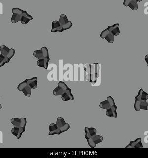 seamless pattern extraction coal ore cartoon. carbon energy, fossil anthracite, bituminous lignite extraction coal ore sign vector Stock Vector