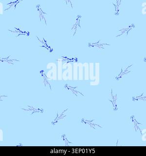 seamless pattern Dynamic blue electric lightning bolts striking a surface, generating a powerful energy impact or explosion effect, perfect for concep Stock Vector