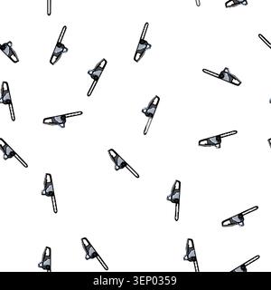 pattern arborist chainsaw cartoon. wood power, worker action, climber forest arborist chainsaw sign vector Stock Vector