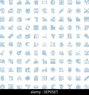 Large collection of diverse doodle style icons representing everyday life, medical, technology, nature, food, and business themes, illustrating variou Stock Vector