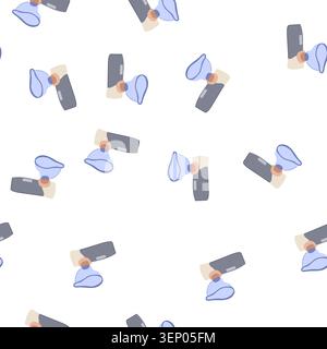pattern convenient inhaler portable cartoon. nebulizer therapy, respiratory treatment, pocket airway convenient inhaler portable sign. seamless symbol Stock Vector