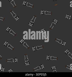 seamless pattern supply hand cart cartoon. inventory organization, maneuverability capacity, durability convenience supply hand cart sign vector Stock Vector