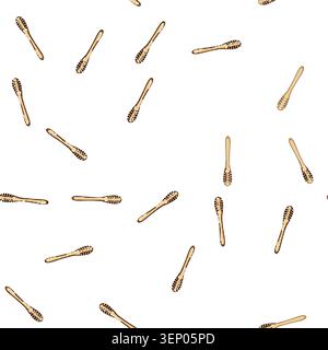pattern beekeeping honey dipper stick cartoon. apiary hive, beeswax nectar, pollen propolis beekeeping honey dipper stick sign vector Stock Vector