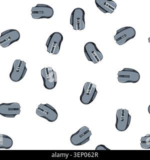 pattern pc game mouse cartoon. keyboard computer, accessories video, pixel black pc game mouse sign vector Stock Vector