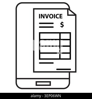 Mobile Invoice icon. Mobile receipt sign. Digital bill after payment symbol. flat style. Stock Photo