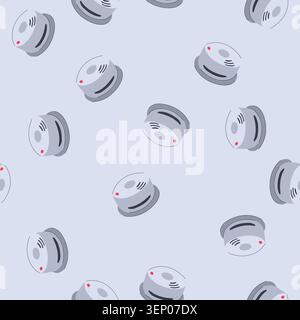 pattern home smoke detector cartoon. carbon ceiling, system monoxide, flame emergency home smoke detector sign. seamless vector illustration Stock Vector