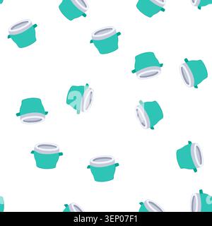 pattern silicone food storage container baby cartoon. stainless steel, airtight bpa, free stackable silicone food storage container baby sign. seamles Stock Vector