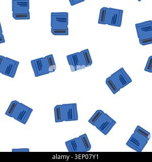 pattern memory sd card cartoon. capacity speed, transfer files, videos music memory sd card sign. seamless symbol vector illustration Stock Vector