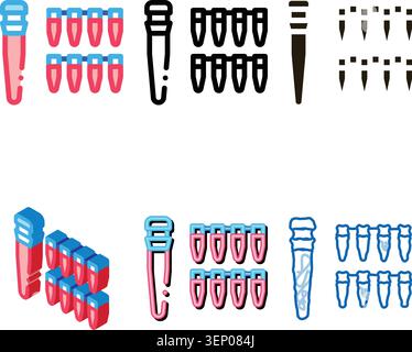 Flask Paternity Analysis Icon Vector. Outline concepts Flask Paternity Analysis Sign. Isolated Contour Symbol Stock Vector