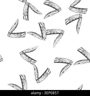 seamless pattern folding pocket knife hand drawn. utility edc, tactical multi, sharp compact folding pocket knife black sketch illustration Stock Vector