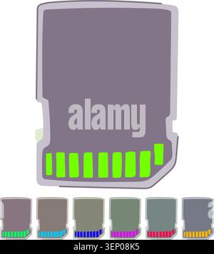music sd card cartoon. data format, device camera, smartphone tablet music sd card sign vector Stock Vector