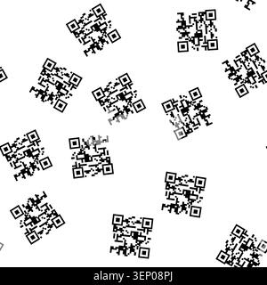 pattern knobs qr code label cartoon. dials switches, buttons meters, indicators gauges knobs qr code label sign vector Stock Vector