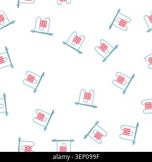 pattern house heater towel cartoon. home rail, chrome metal house heater towel sign. seamless symbol vector illustration Stock Vector