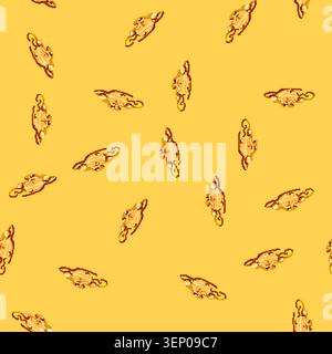 seamless pattern crust lava puddle cartoon. fissure caldera, pyroclastic vent, tectonic hotspot crust lava puddle sign vector Stock Vector