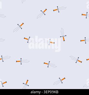 pattern legend viking sword cartoon. warrior warrior, battle norse, raid shield legend viking sword sign. seamless vector illustration Stock Vector