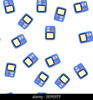 pattern code car diagnostic scanner cartoon. reader engine, fault vehicle, automotive system code car diagnostic scanner sign. seamless symbol vector Stock Vector